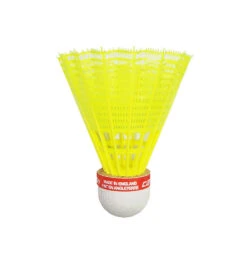 Carlton F2 Nylon Badminton Shuttlecocks (Yellow) (Red Cap) -Sports Gear Shop Carlton F2 Badminton Shuttle Yellow Red Cap Single