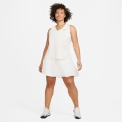 Nike Women's Dri-FIT Club Tennis Skirt (White/Black) -Sports Gear Shop DB5935 100 PHSYM005 3144