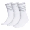 Adidas Women's 3 Stripe Quarter Crew Socks (White) -Sports Gear Shop EX6576 HDW photo side center white