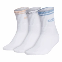 Adidas Women's Sport Stripe High Quarter Socks (White)