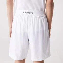 Lacoste Men's Ultra Light Short (White/Navy Blue) -Sports Gear Shop GH6961 522 23