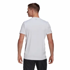 Adidas Men's Club 3 Stripes Top (White/Black) -Sports Gear Shop GL5401 APP on model back white