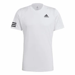 Adidas Men's Club 3 Stripes Top (White/Black) -Sports Gear Shop GL5401 APP photo front white