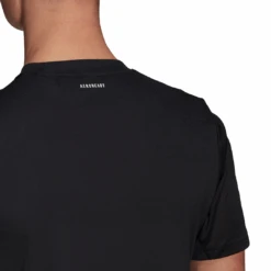 Adidas Men's 3 Stripes Club Top (Black) -Sports Gear Shop GL5403 APP on model detail 2 white