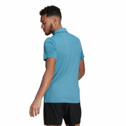 Adidas Men's Club 3 Stripes Polo (Hazy Blue/White) -Sports Gear Shop GL5422 APP on model back white