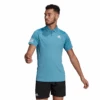 Adidas Men's Club 3 Stripes Polo (Hazy Blue/White) -Sports Gear Shop GL5422 APP on model standard white