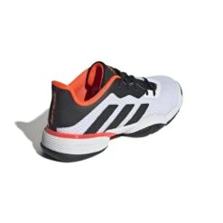 Adidas Barricade Junior Tennis Shoe (White/Black/Red) -Sports Gear Shop GW2996 7 FOOTWEAR Photography BackLateralTopView white