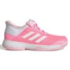 Adidas Adizero Club Junior Tennis Shoe (Pink/White) 1 Adidas Adizero Club Junior Tennis Shoe (Pink/White) -Sports Gear Shop GX1855 1 FOOTWEAR Photography SideLateralCenterView white