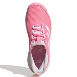 Adidas Adizero Club Junior Tennis Shoe (Pink/White) -Sports Gear Shop GX1855 3 FOOTWEAR Photography TopPortraitView white