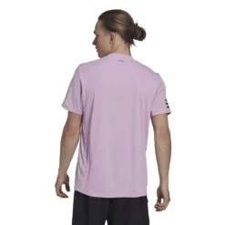 Adidas Men's Club Stripe Tennis Tee (Pink) -Sports Gear Shop HN3905 5 APPAREL OnModel BackView white