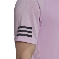 Adidas Men's Club Stripe Tennis Tee (Pink) -Sports Gear Shop HN3905 7 APPAREL OnModel DetailView1 white