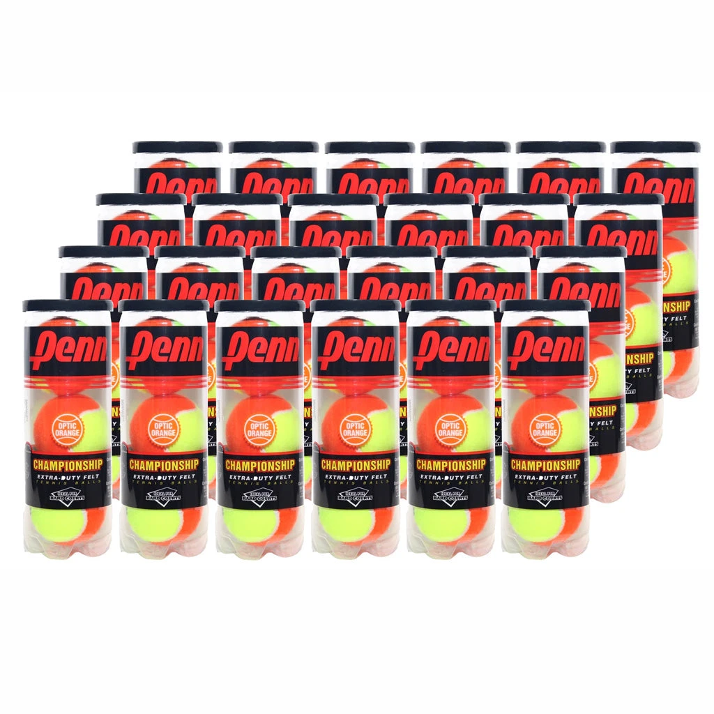 Penn Championship Extra Duty Two Tone Tennis Balls - 24 Can Case (Orange/Yellow) 3 Penn Championship Extra Duty Two Tone Tennis Balls - 24 Can Case (Orange/Yellow)