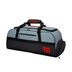 Wilson Clash Duffel Large Racquet Bag (Grey/Black/Infrared) -Sports Gear Shop WR8002401001 0 CLASH DUFFLE LARGE BL GY RD