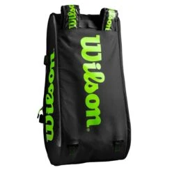 Wilson Super Tour 15 Pack Racquet Bag (Black/Green) 17 Wilson Super Tour 15 Pack Racquet Bag (Black/Green) -Sports Gear Shop WR8004101001 Super Tour 3 Comp BKGR Removable Straps Detail2