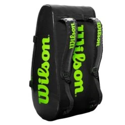 Wilson Super Tour 15 Pack Racquet Bag (Black/Green) 15 Wilson Super Tour 15 Pack Racquet Bag (Black/Green) -Sports Gear Shop WR8004101001 Super Tour 3 Comp BKGR Stand Up