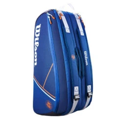 Wilson Super Tour 9 Pack Roland Garros Racquet Bag (Blue/Clay) 10 Wilson Super Tour 9 Pack Roland Garros Racquet Bag (Blue/Clay) -Sports Gear Shop Wilson Roland Garros Super Tour 9PK Blue Orange 2