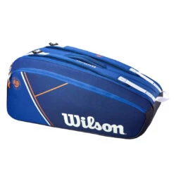 Wilson Super Tour 9 Pack Roland Garros Racquet Bag (Blue/Clay) 11 Wilson Super Tour 9 Pack Roland Garros Racquet Bag (Blue/Clay) -Sports Gear Shop Wilson Roland Garros Super Tour 9PK Blue Orange 3