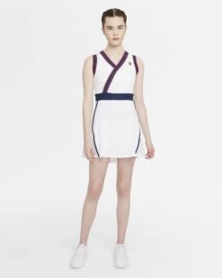 Nike Women's Dri-FIT Slam Dress (White/Binary Blue) -Sports Gear Shop nikecourt dri fit slam womens tennis dress tT8dbn 9982136e b884 448c 8ead 5733eb3bef45
