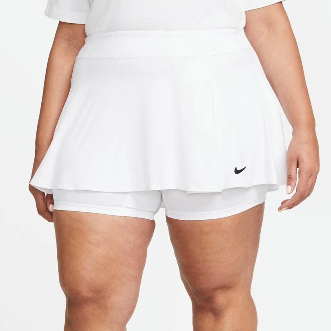Nike Women's Dri-FIT Victory Flouncy Skirt (White/Black) 3 Nike Women's Dri-FIT Victory Flouncy Skirt (White/Black)